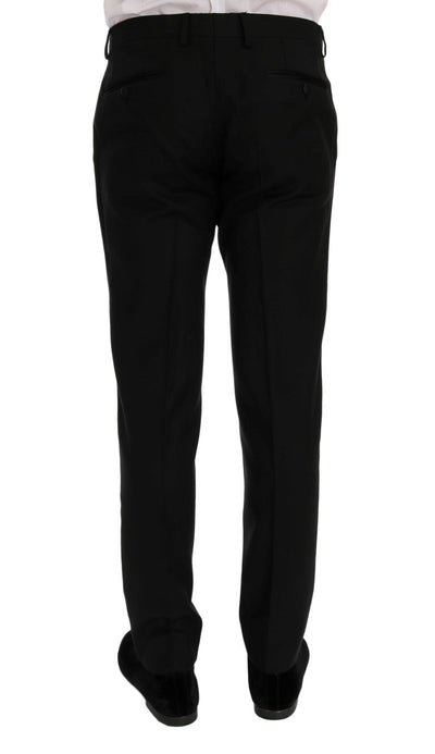 Black Wool Silk Slim Fit 3 Piece Suit