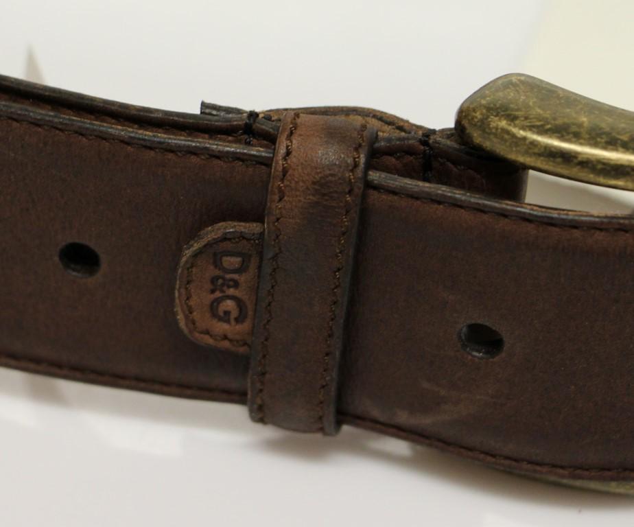 Brown Leather Logo Belt