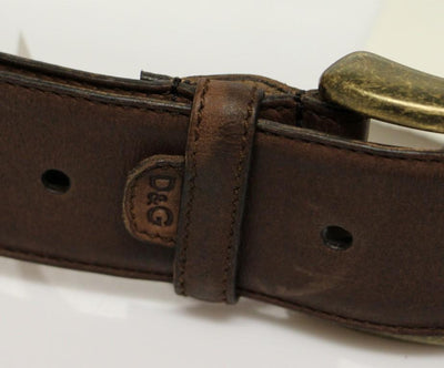 Brown Leather Logo Belt
