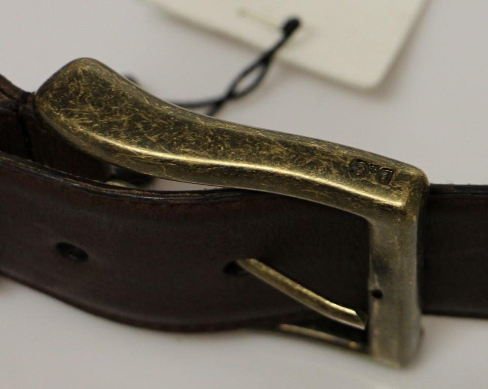 Brown Leather Logo Belt