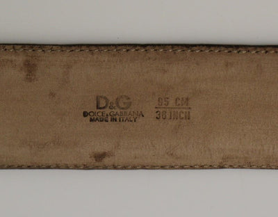 Brown Leather Logo Belt
