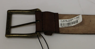 Brown Leather Logo Belt
