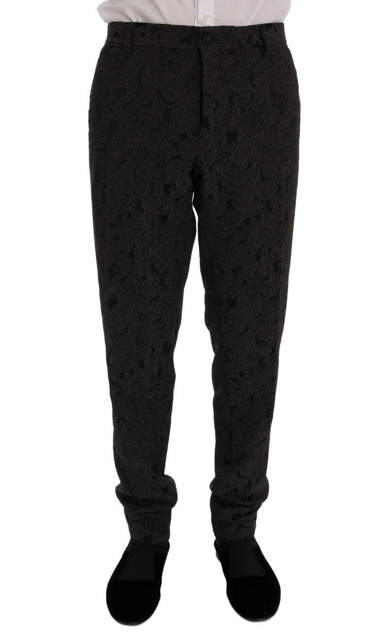 Gray Floral Brocade SICILIA 3 Piece Suit