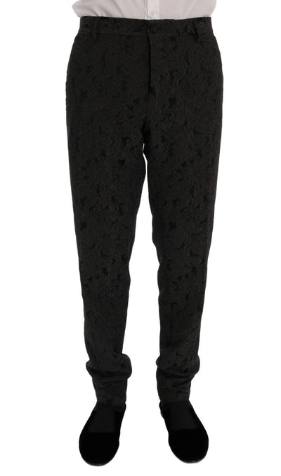 Gray Floral Brocade SICILIA 3 Piece Suit