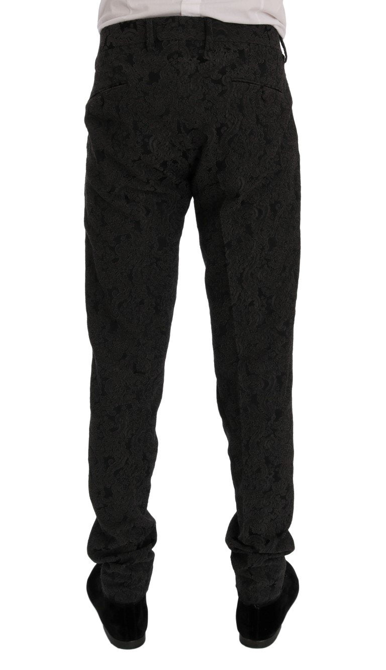Gray Floral Brocade SICILIA 3 Piece Suit