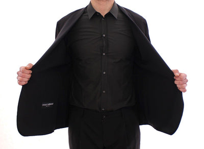 Black silk slim fit blazer