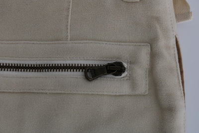 Beige Wool Cropped Regular Fit Pants