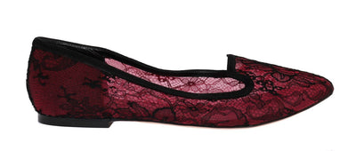 Pink Pizzo Lace Suede Ballerina Shoes