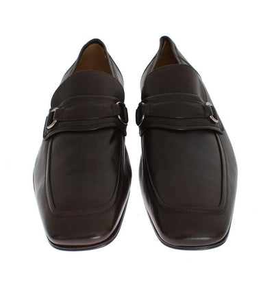 Brown Leather Formal Loafers Shoes