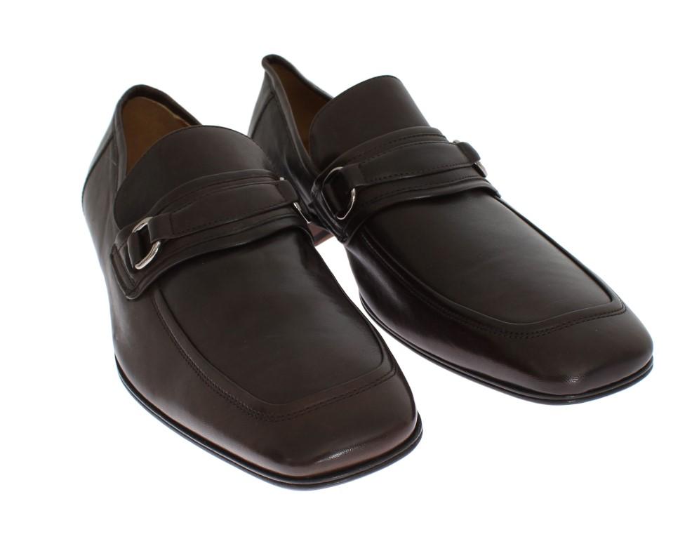 Brown Leather Formal Loafers Shoes