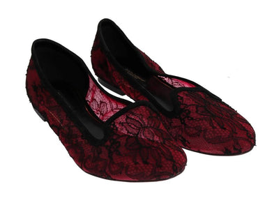 Pink Pizzo Lace Suede Ballerina Shoes