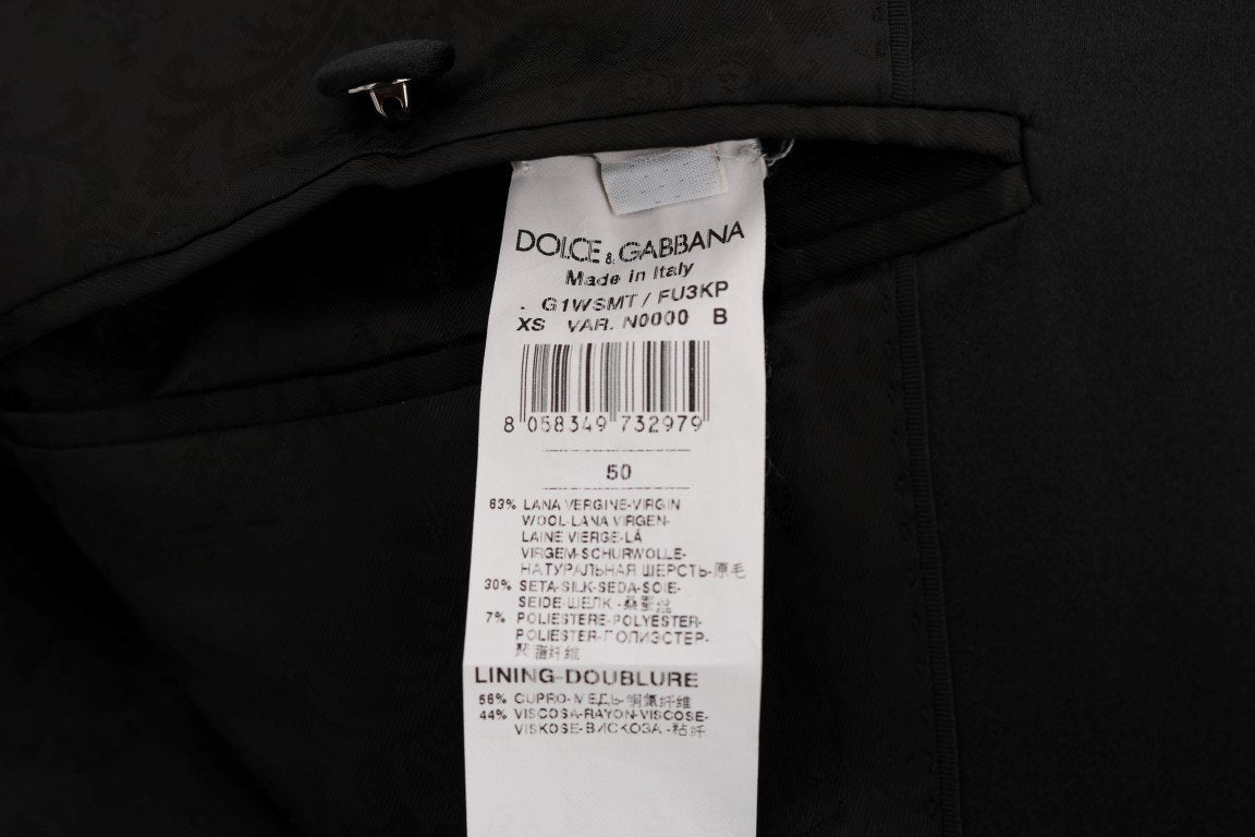 Black Wool Silk Slim Fit 3 Piece Suit