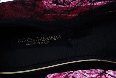 Pink Pizzo Lace Suede Ballerina Shoes