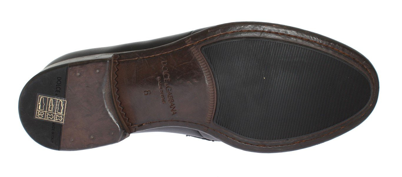 Black Leather Formal Loafers Shoes