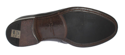 Black Leather Formal Loafers Shoes