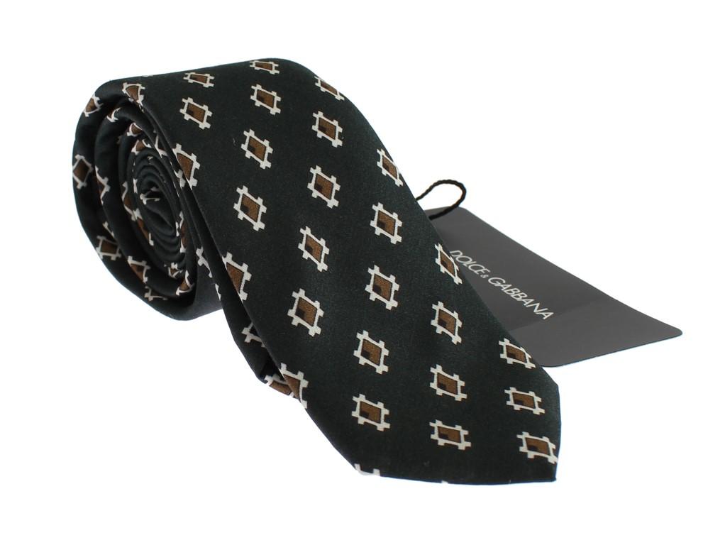Green Baroque Cotton Silk Skinny Slim Tie