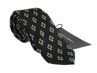 Green Baroque Cotton Silk Skinny Slim Tie