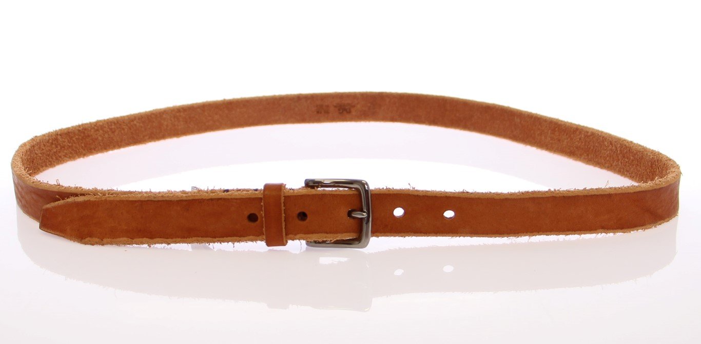 Brown Leather Logo Belt