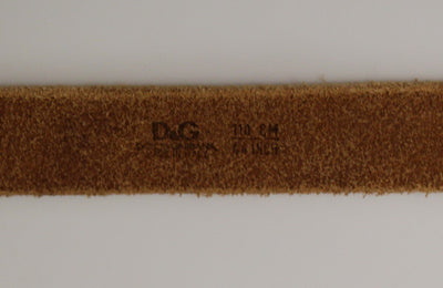Brown Leather Logo Belt