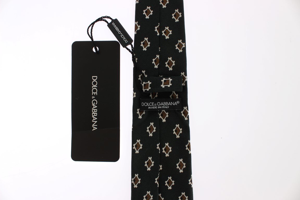 Green Baroque Cotton Silk Skinny Slim Tie