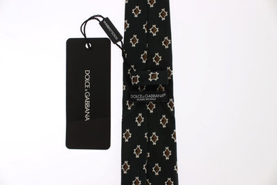 Green Baroque Cotton Silk Skinny Slim Tie