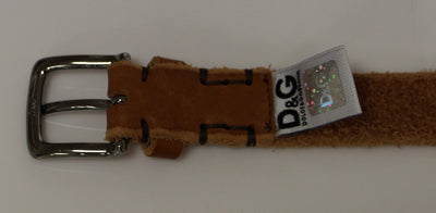 Brown Leather Logo Belt