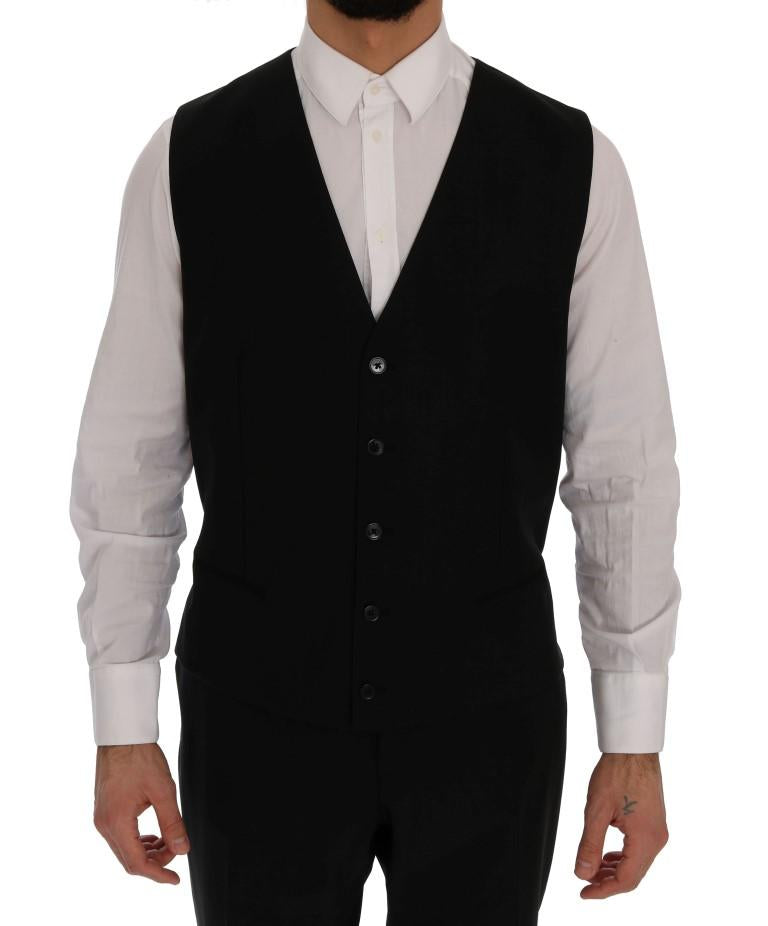 Black Wool Slim Fit 3 Piece Suit