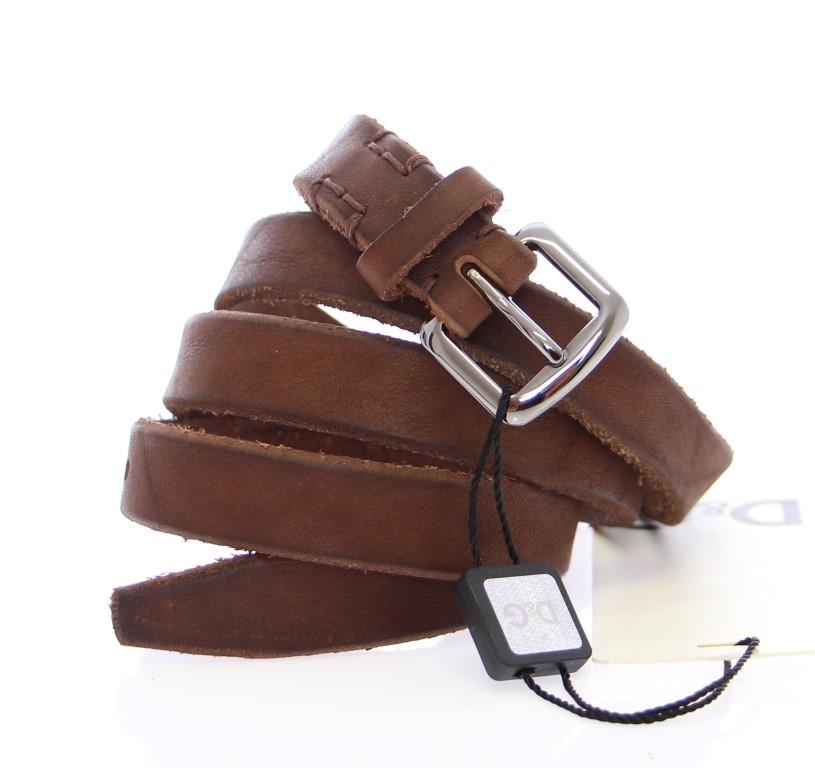 Brown Leather Logo Belt
