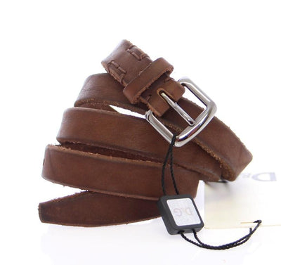 Brown Leather Logo Belt