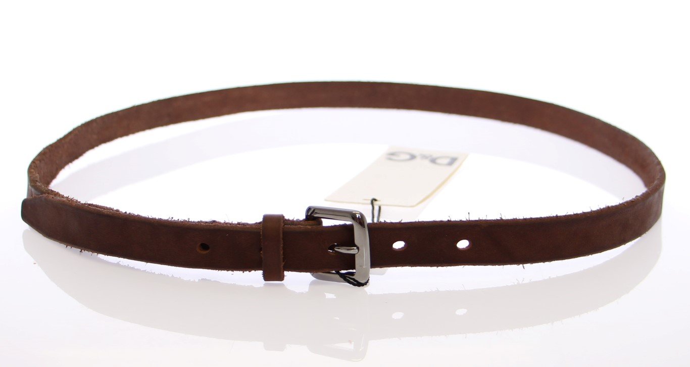 Brown Leather Logo Belt