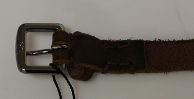 Brown Leather Logo Belt