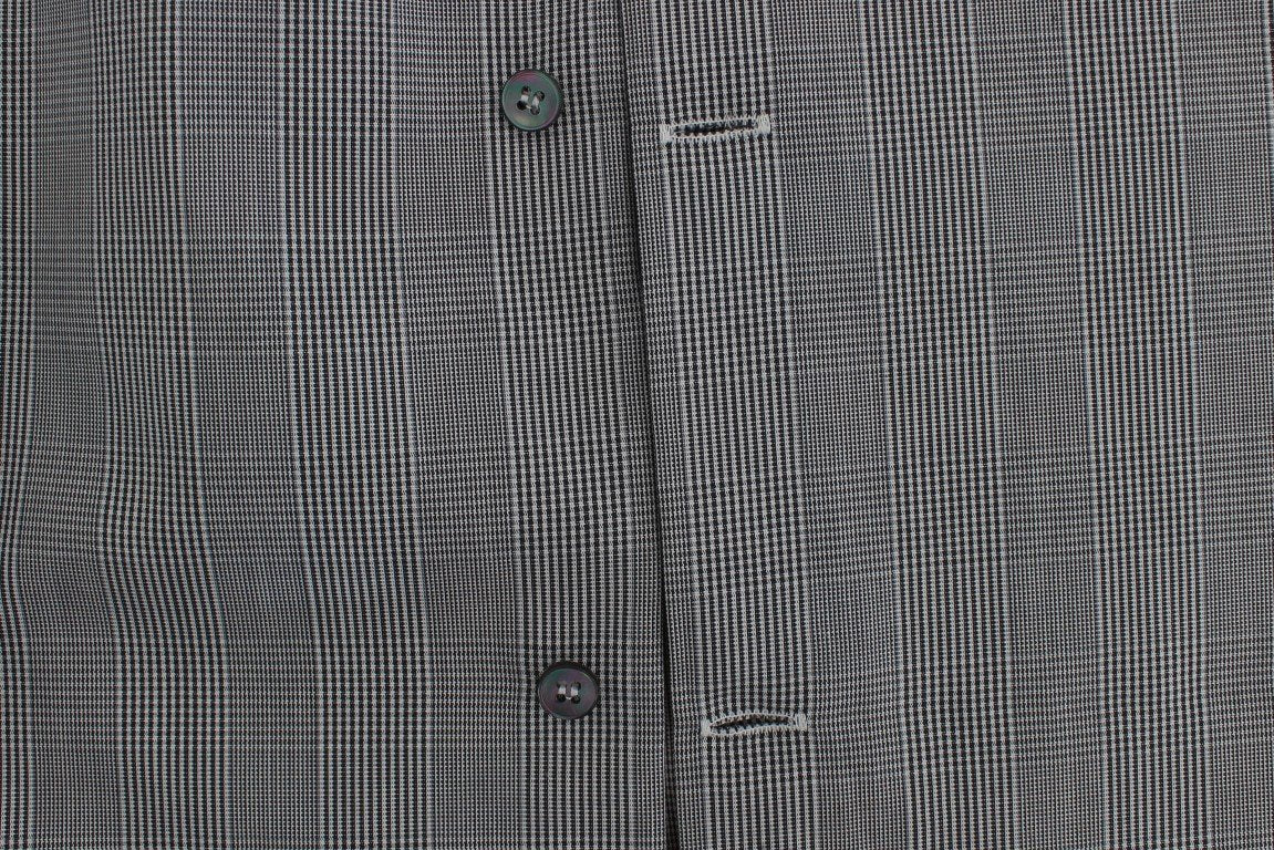 Gray Checkered Slim Fit GOLD Mens Shirt