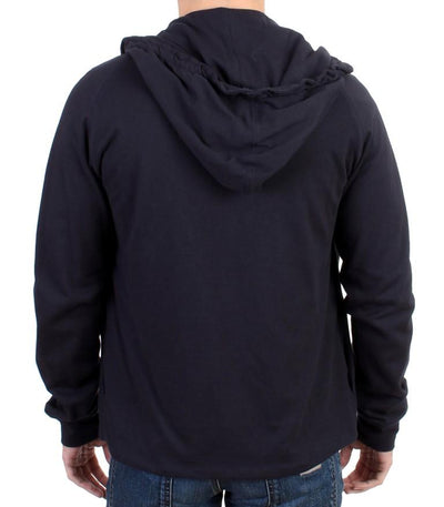 Blue hooded cotton sweater