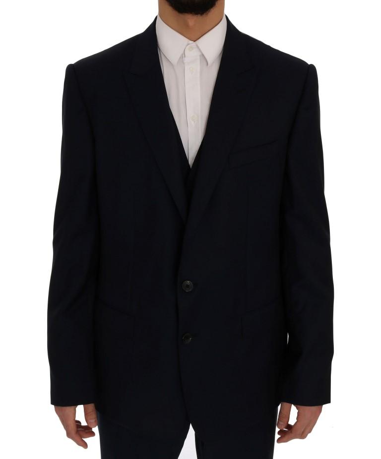 Blue Wool Martini Two Button Blazer Jacket