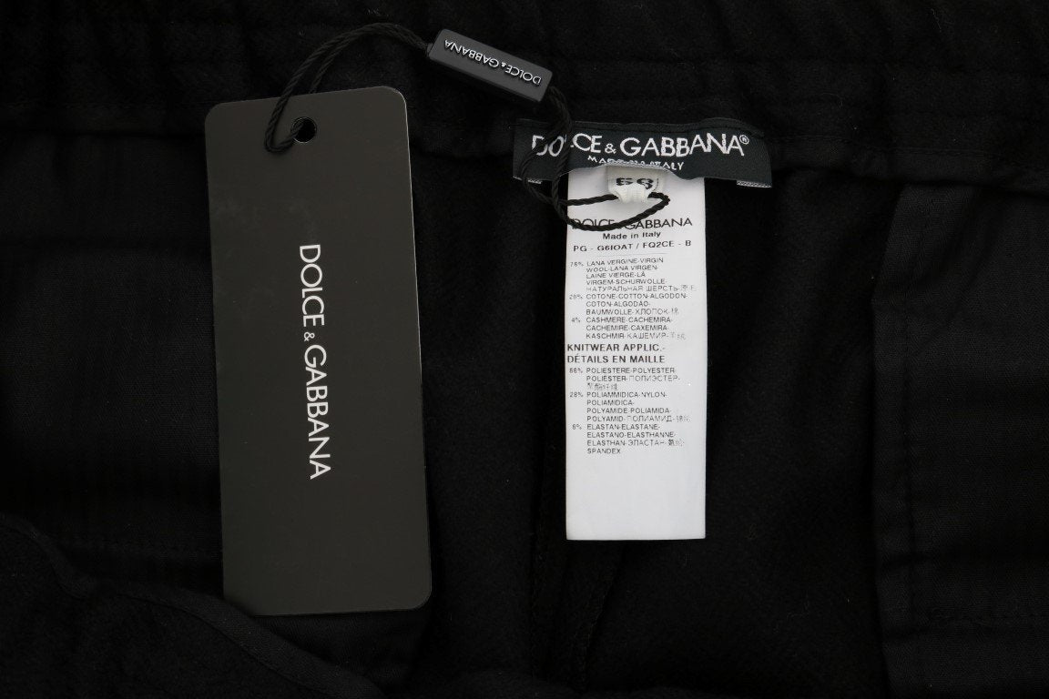 Black Wool Gym Sport Pants