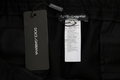 Black Wool Gym Sport Pants