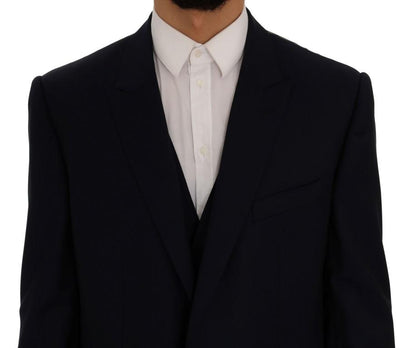 Blue Wool Martini Two Button Blazer Jacket