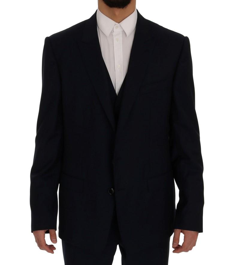 Blue Wool Martini Two Button Blazer Jacket
