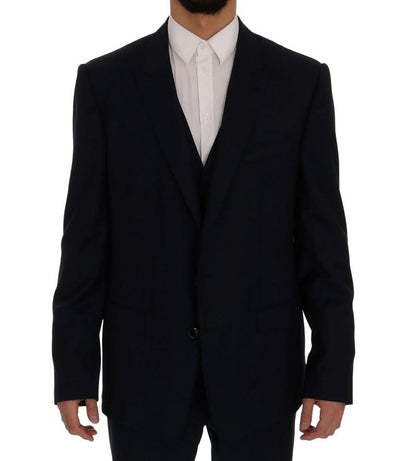 Blue Wool Martini Two Button Blazer Jacket