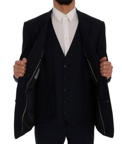 Blue Wool Martini Two Button Blazer Jacket