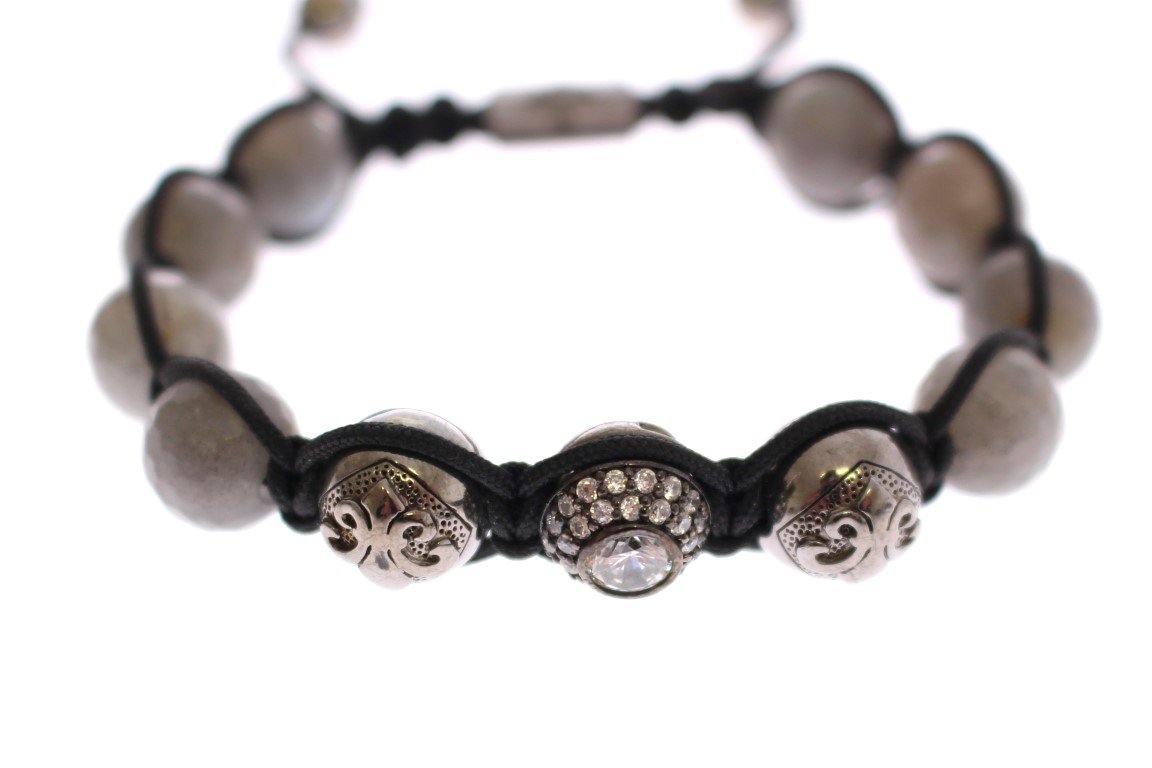 Labrodite CZ Crystal 925 Silver Bracelet