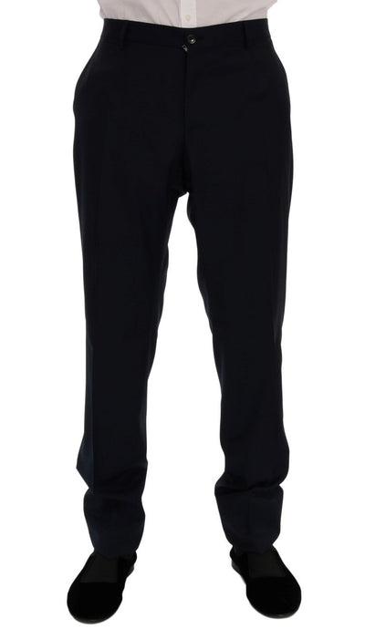 Blue Wool Formal Dress Pants