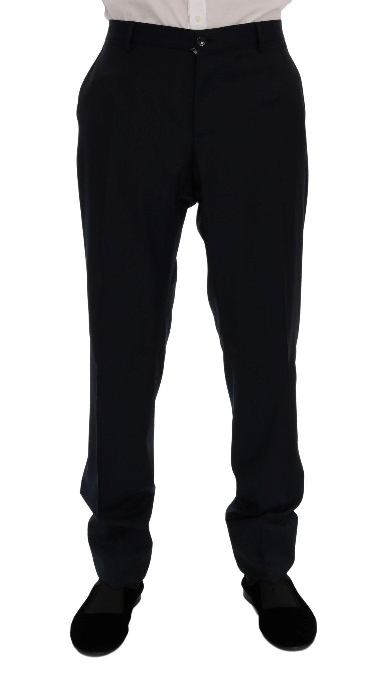 Blue Wool Formal Dress Pants