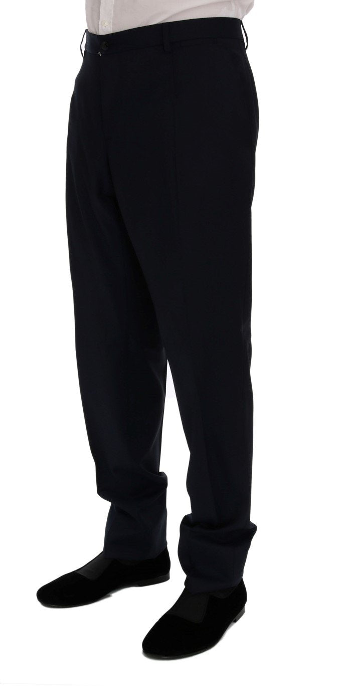 Blue Wool Formal Dress Pants