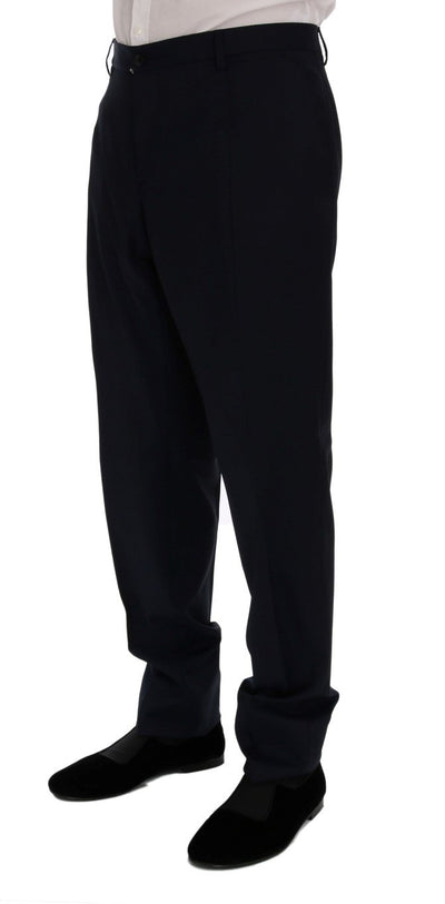 Blue Wool Formal Dress Pants