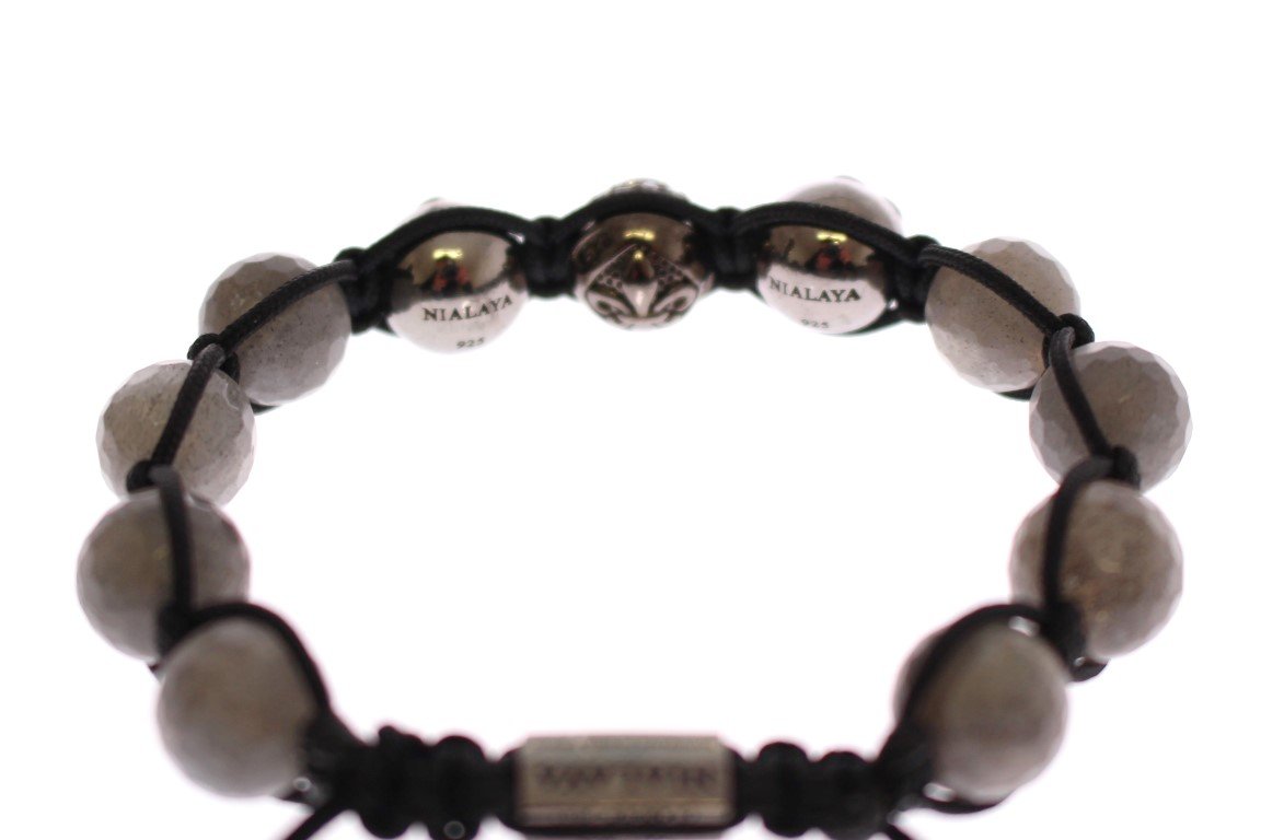 Labrodite CZ Crystal 925 Silver Bracelet
