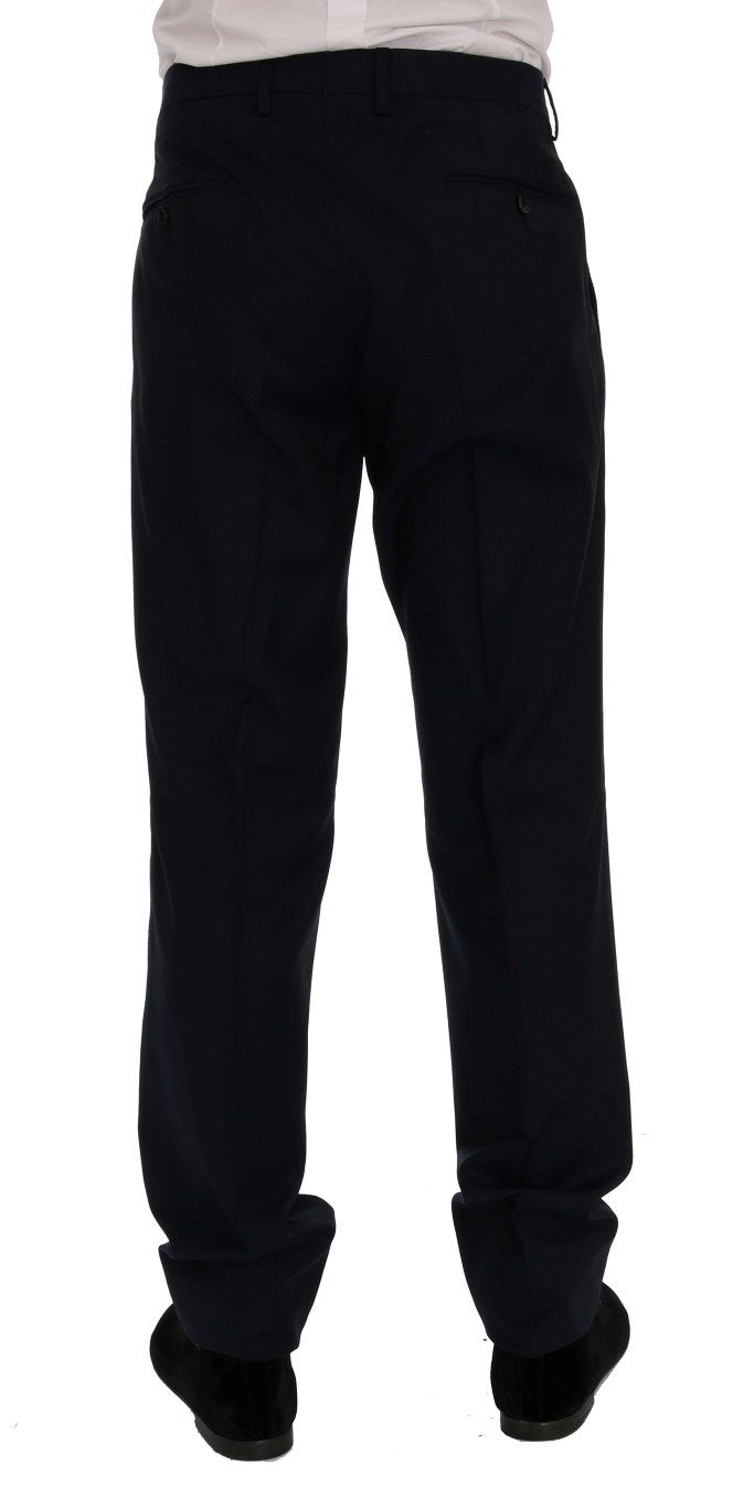Blue Wool Formal Dress Pants