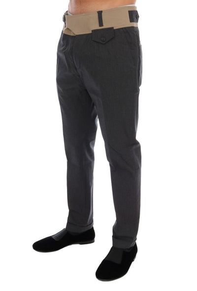 Gray Cotton Chinos Casual Pants