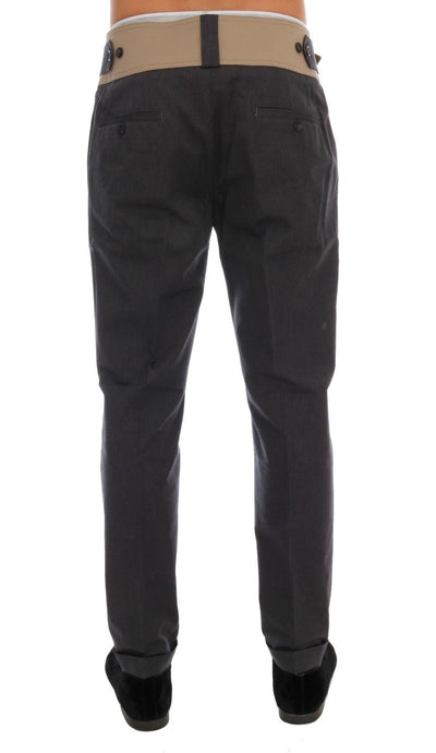 Gray Cotton Chinos Casual Pants