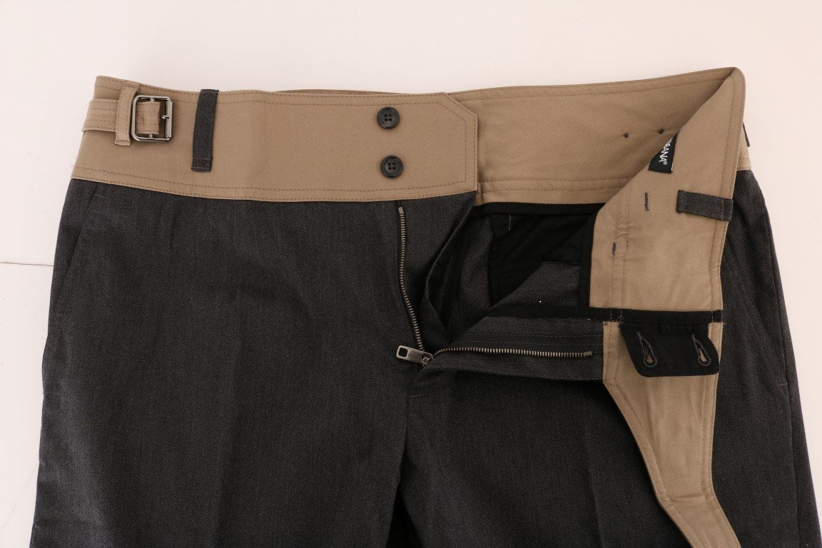 Gray Cotton Chinos Casual Pants